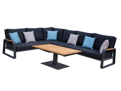 Miami Corner Unit | LIFE Range-Garden Furniture Centre-HighRange,Outdoor Lounging,Tables,Outdoor Furniture,Metal Furniture,Corner Lounge Units,Life Range,Teak,Metal,Teak Sets,Metal Sets-{collection_title}