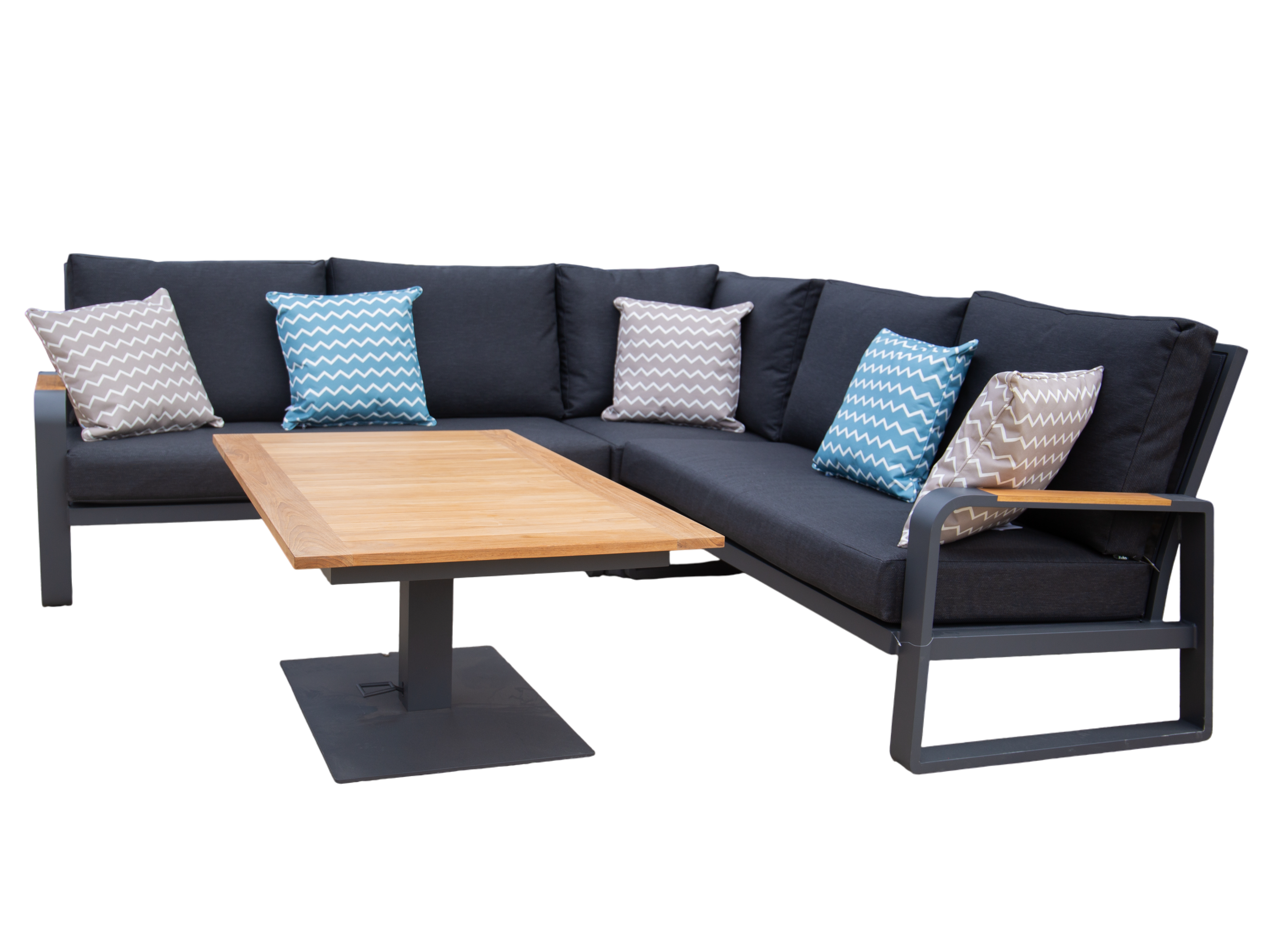 Miami Corner Unit | LIFE Range-Garden Furniture Centre-HighRange,Outdoor Lounging,Tables,Outdoor Furniture,Metal Furniture,Corner Lounge Units,Life Range,Teak,Metal,Teak Sets,Metal Sets-{collection_title}