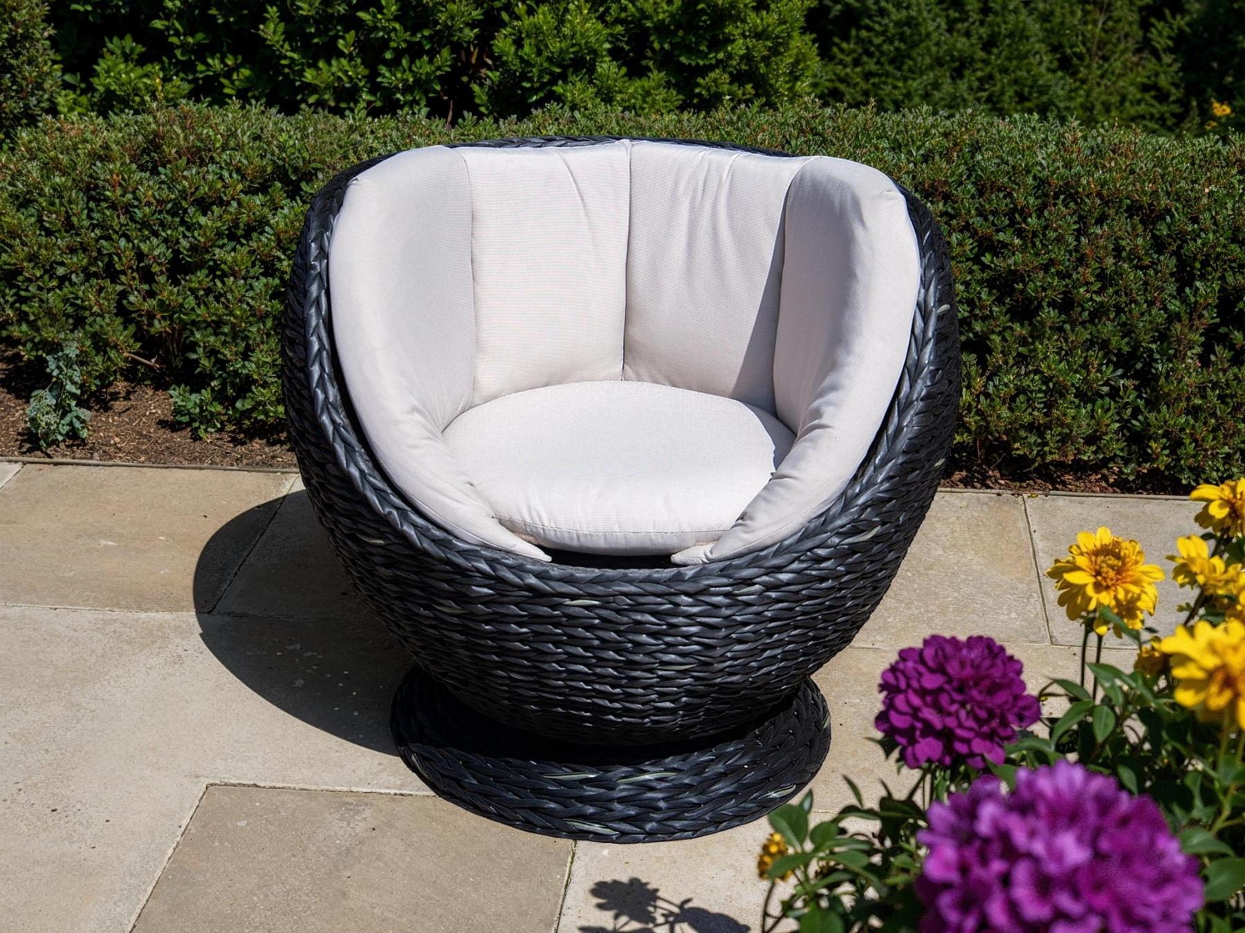 Midnight Montana Swivel Chair-Garden Furniture Centre-MidInstock,instock,MidRange,Outdoor Lounging,Outdoor Furniture,Rattan Furniture,Rattan,Rattan Chairs,Montana Range,midnight montana-{collection_title}