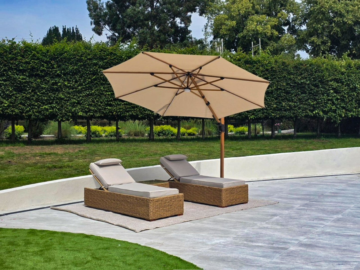 2 x Montana Sun Lounger + Free Side Table-Garden Furniture Centre-HighRange,Outdoor Furniture,Rattan Furniture,Loungers & Daybeds,Montana Range-{collection_title}