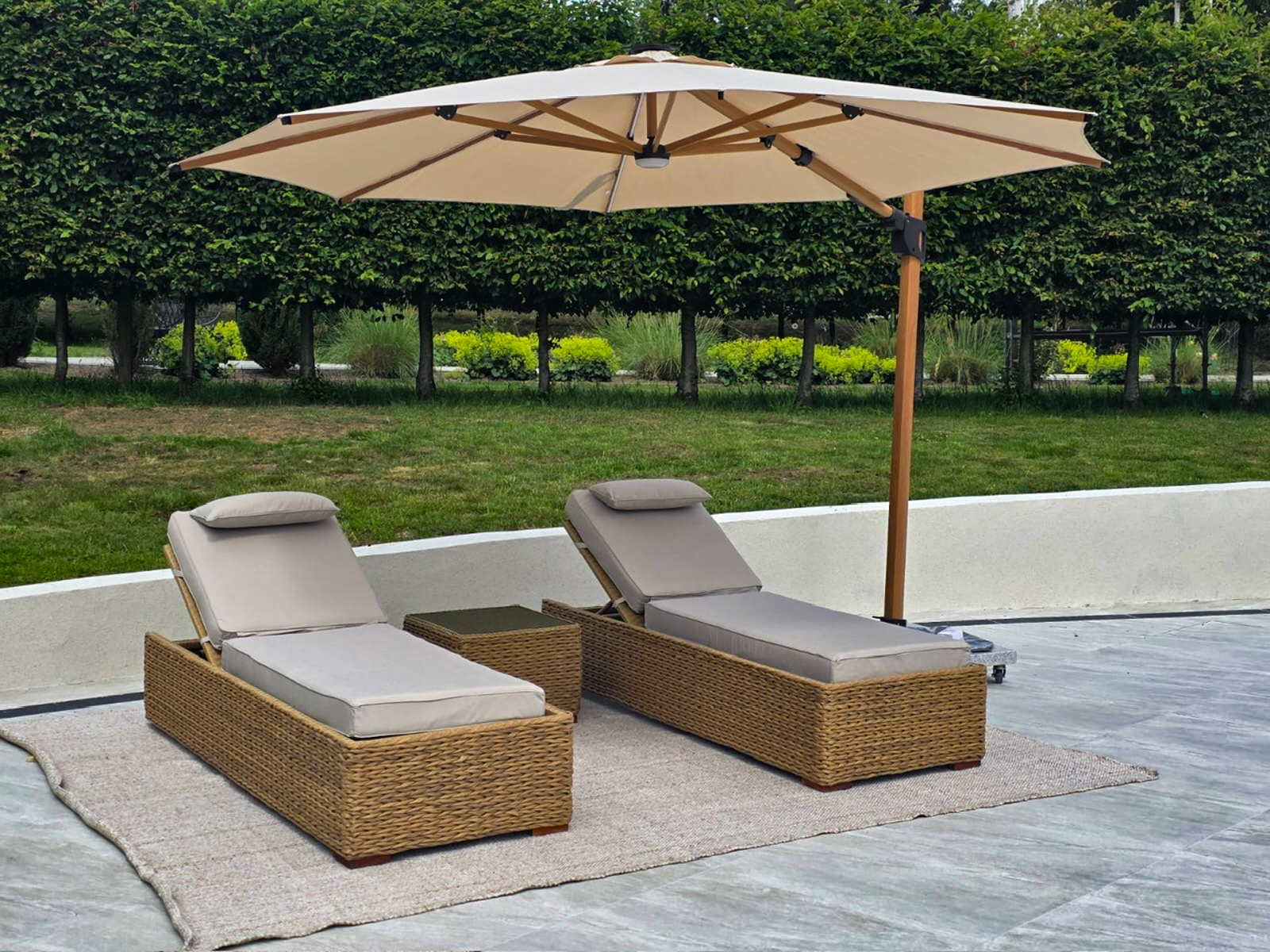 2 x Montana Sun Lounger + Free Side Table-Garden Furniture Centre-HighRange,Outdoor Furniture,Rattan Furniture,Loungers & Daybeds,Montana Range-{collection_title}