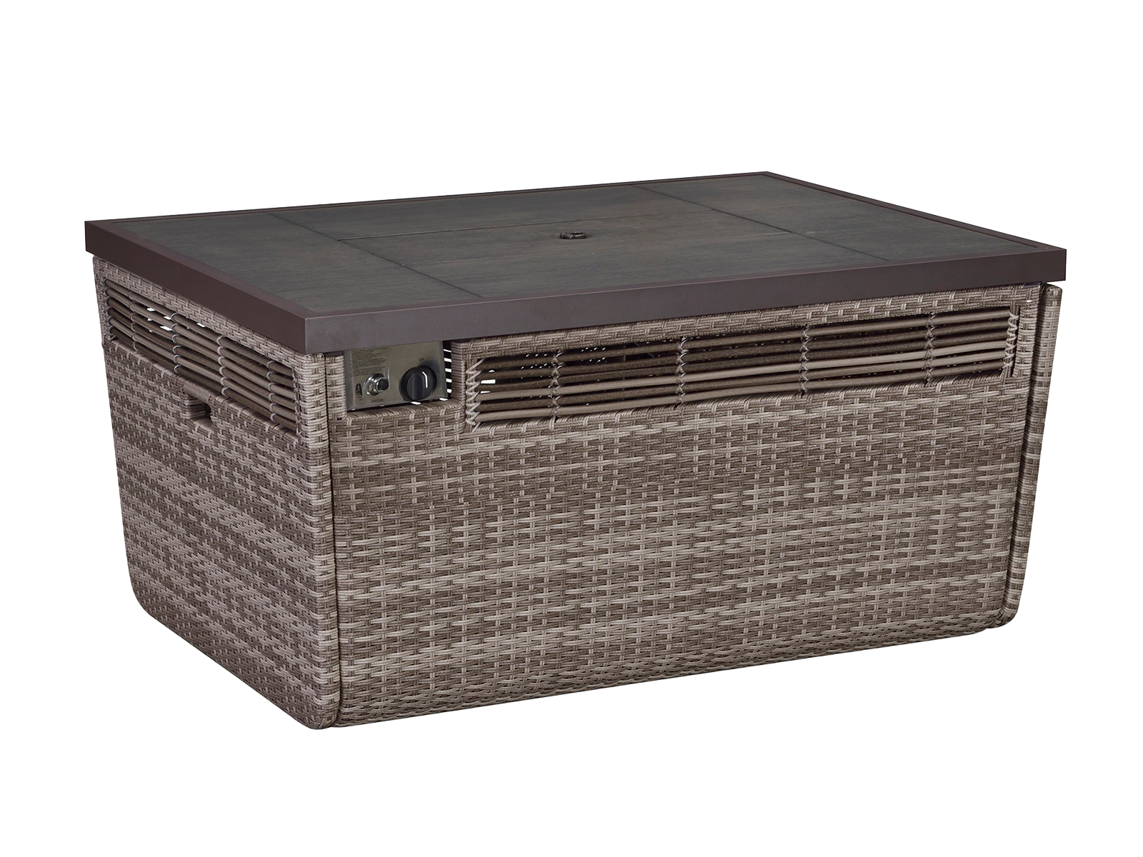 Monte Carlo 5 Piece Rattan Garden Sofa Set with Gas Fire Pit Table