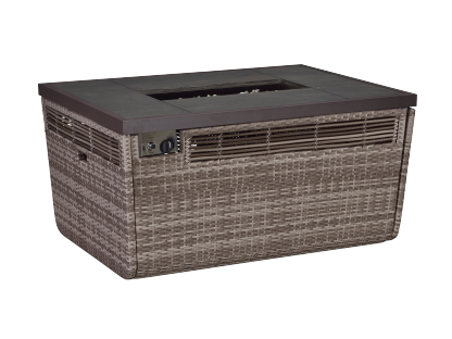 Monte Carlo 5 Piece Rattan Garden Sofa Set with Gas Fire Pit Table