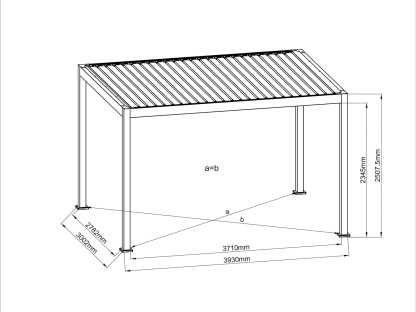 Neptune 3 x 4m LED Retractable Roof Gazebo 