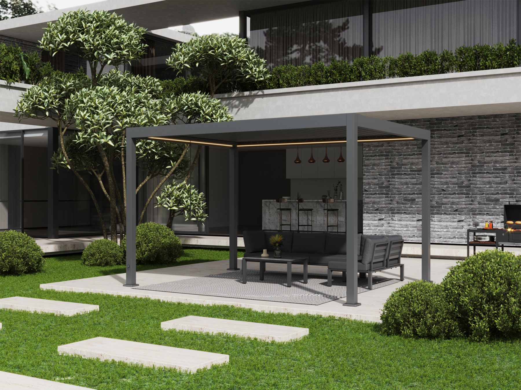 Neptune 4 x 3m Retractable Roof Gazebo | Ex-Display Goodwood Revival-Garden Furniture Centre-HighRange,Neptune Retractable,Gazebos,Ex-Display,Sale,Trade Show ExDis-{collection_title}