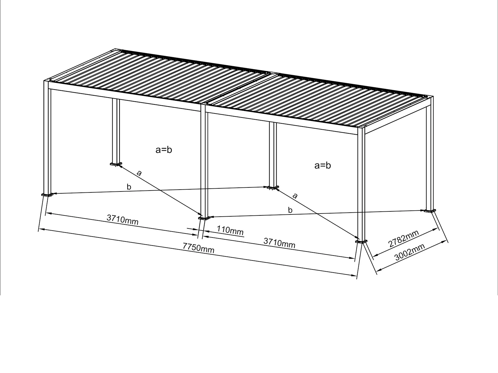 Neptune 8 x 3m Retractable Roof Gazebo