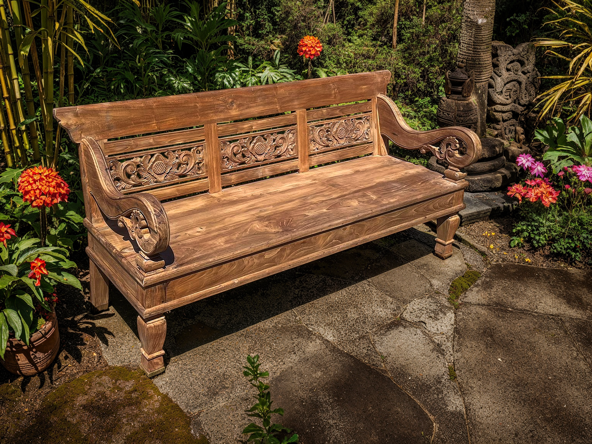 Java Antique Bench | 2m-Garden Furniture Centre-Teak Benches Benches,Teak,Teak Garden Furniture,Benches,Memorial Benches,park benches-{collection_title}