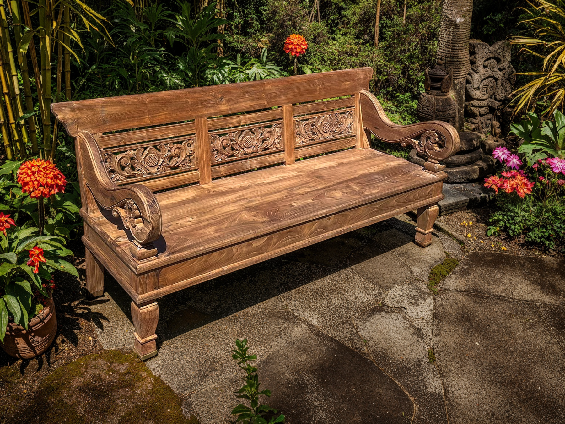 Java Antique Bench | 2m-Garden Furniture Centre-Teak Benches Benches,Teak,Teak Garden Furniture,Benches,Memorial Benches,park benches-{collection_title}