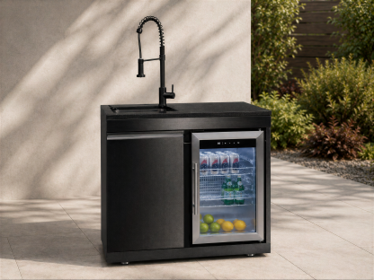 Premium Outdoor Kitchen Sink and Fridge Unit | Oasis Range