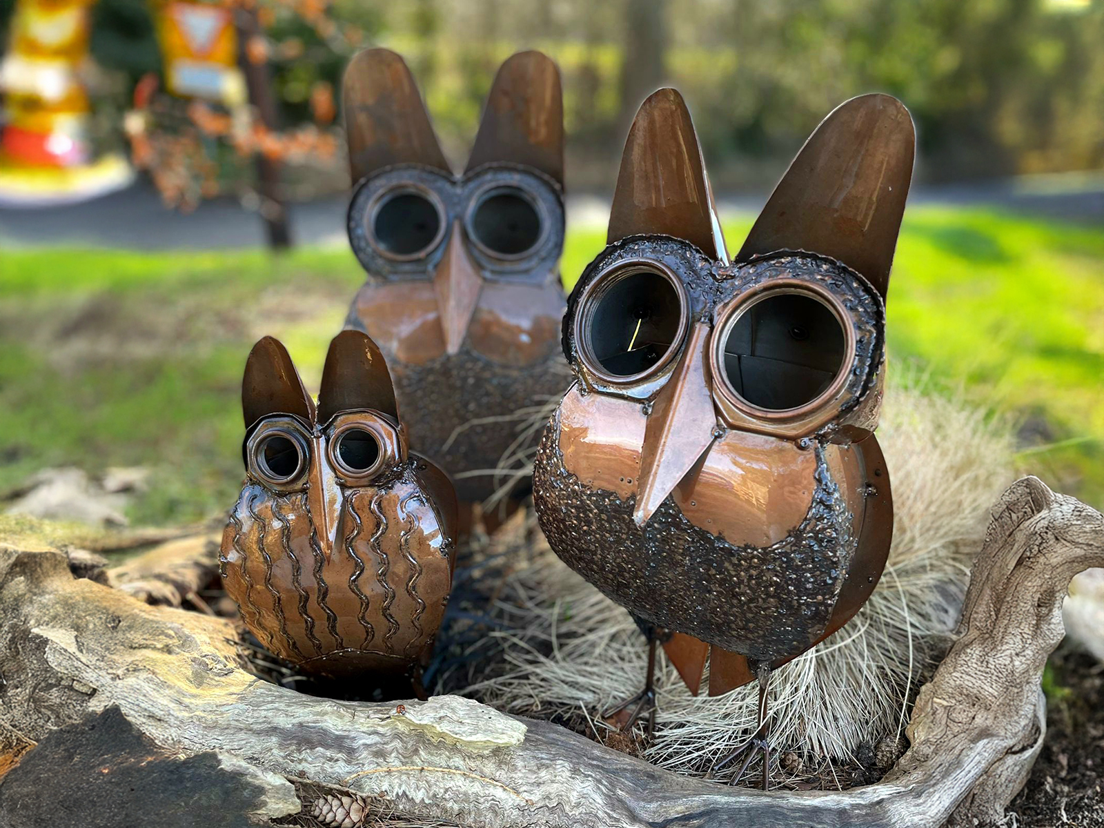 Owl Set of Three-Garden Furniture Centre-48Hour Dispatch,MidInstock,instock,MidRange,Ornaments,Ranges,Animal Garden Ornaments,Think Outside Range,Metal Garden Ornaments,Think Outside Range Ranges-{collection_title}
