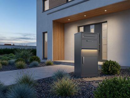 Anthracite Parcel And Letter Box | Intergrated Light