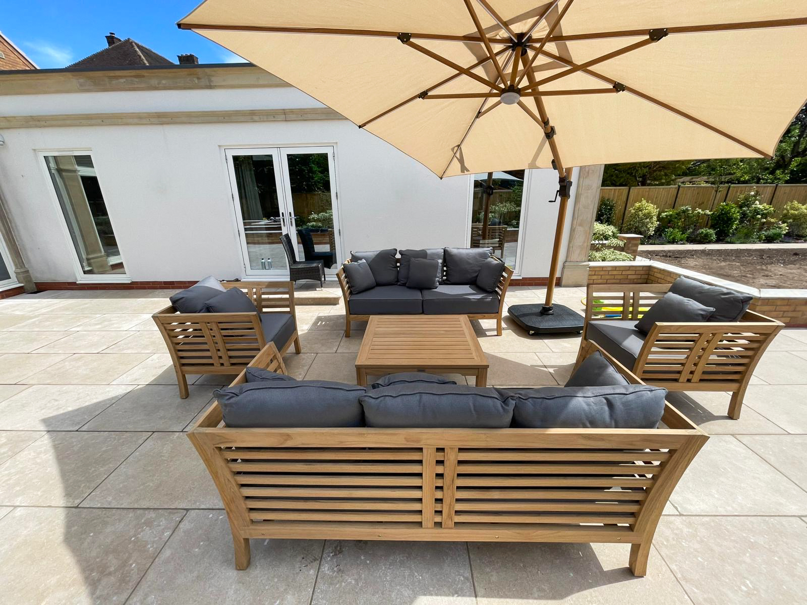 Paris Double Sofa Suite | FSC® Certified Teak-Garden Furniture Centre-HighRange,Teak Sofas,Teak Sets,Lounge Suites & Sets,FSC®,Outdoor Lounging,Outdoor Furniture-{collection_title}