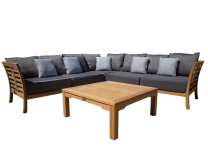 Paris Teak Corner Unit | FSC® Certified-Garden Furniture Centre-HighRange,img,Corner Lounge Units,Outdoor Furniture,Teak Garden Furniture,FSC®,Teak,Teak Sets,Teak Sofas,Showroom on Display-{collection_title}