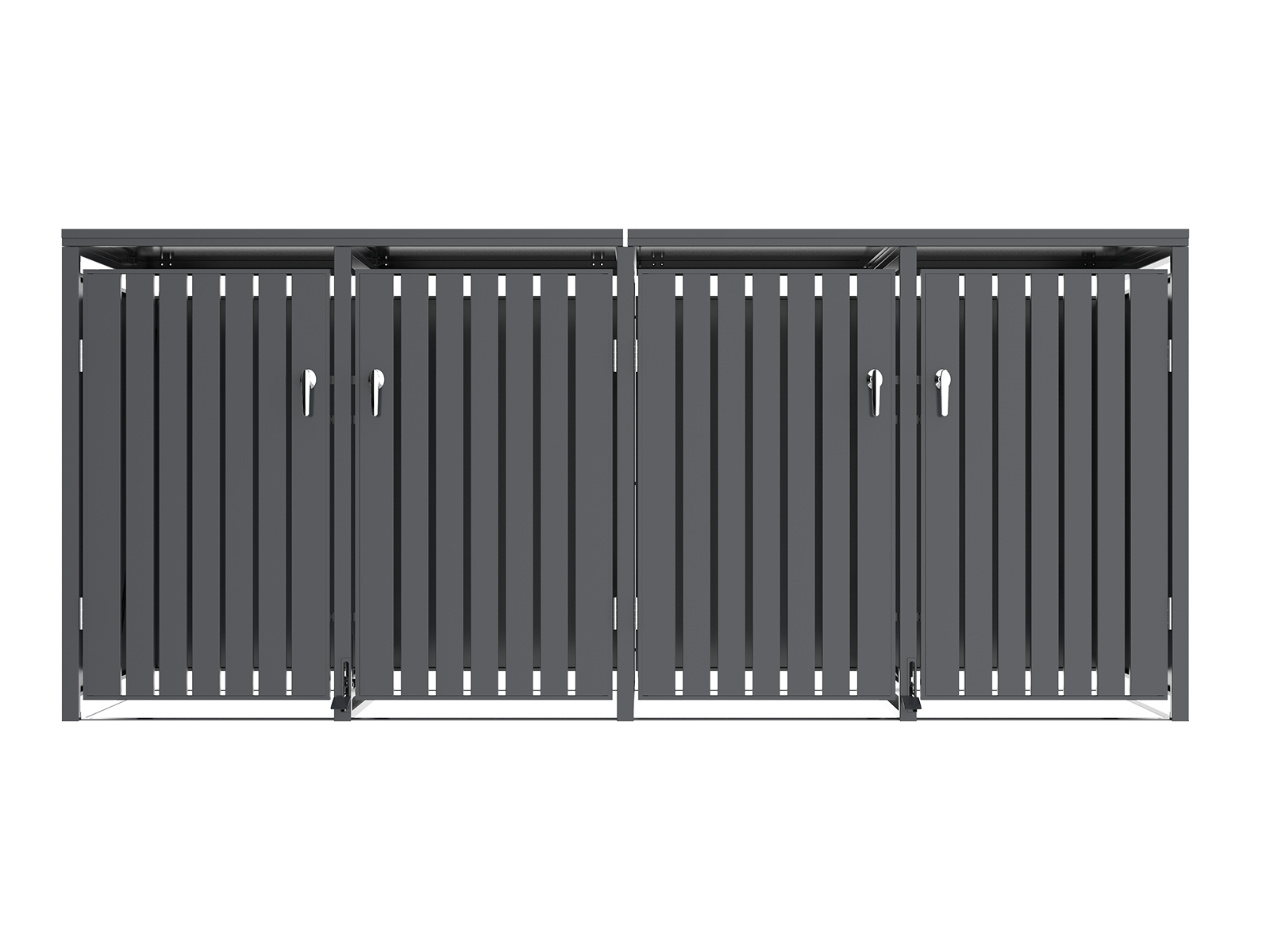 Anthracite Galvanized Steel Wheelie Bin Cover Pedal Opening | Quad