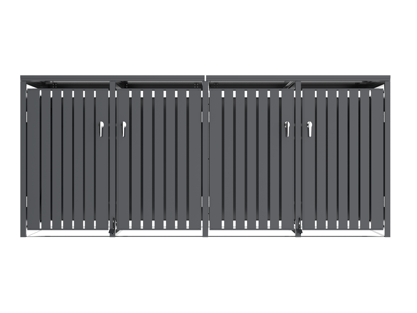 Anthracite Galvanized Steel Wheelie Bin Cover Pedal Opening | Quad