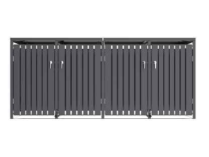 Anthracite Galvanized Steel Wheelie Bin Cover Pedal Opening | Quad