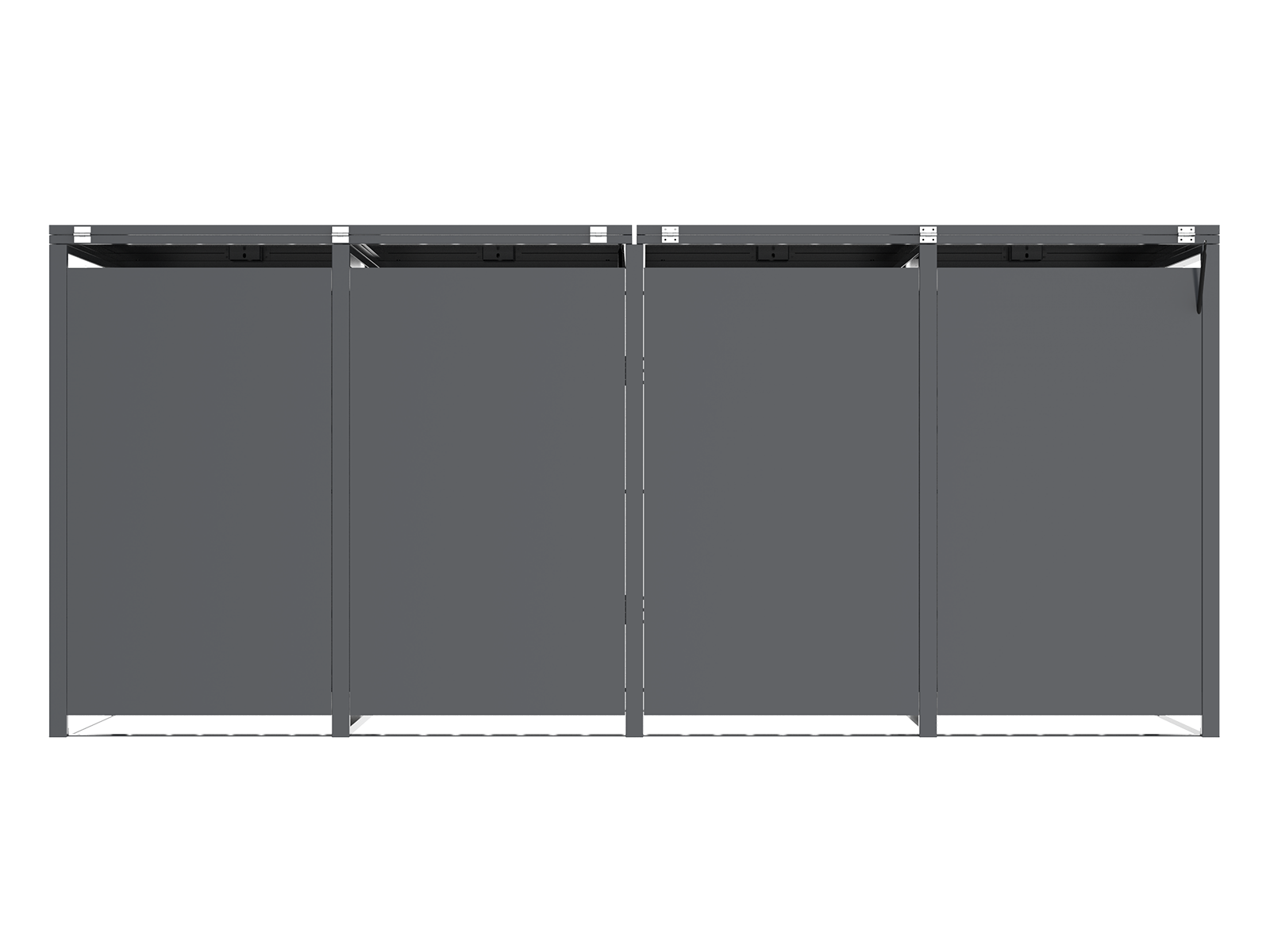 Anthracite Galvanized Steel Wheelie Bin Cover Pedal Opening | Quad