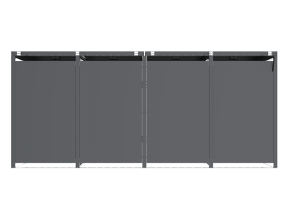 Anthracite Galvanized Steel Wheelie Bin Cover Pedal Opening | Quad