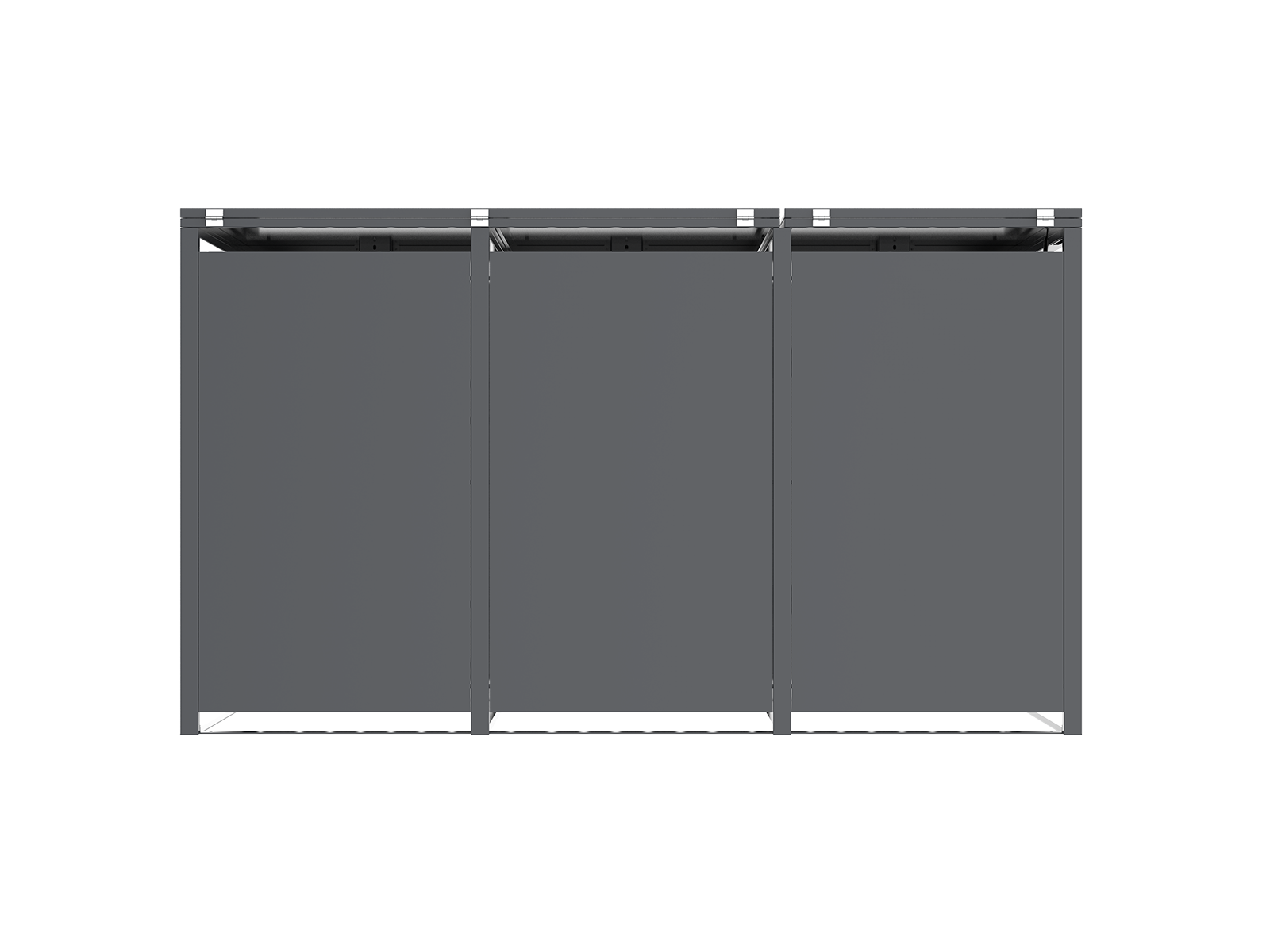 Anthracite Galvanized Steel Wheelie Bin Cover Pedal Opening | Triple