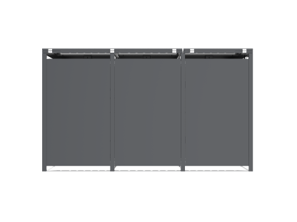 Anthracite Galvanized Steel Wheelie Bin Cover Pedal Opening | Triple