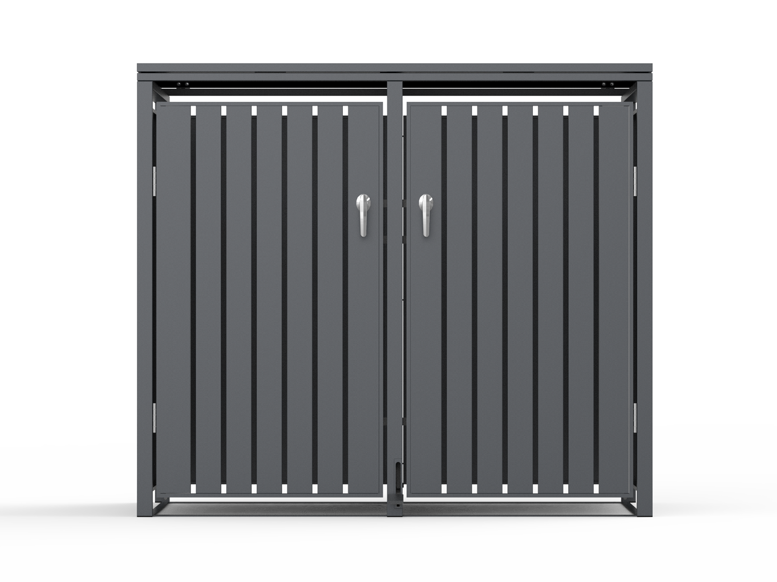 Anthracite Galvanized Steel Wheelie Bin Cover Pedal Opening | Double