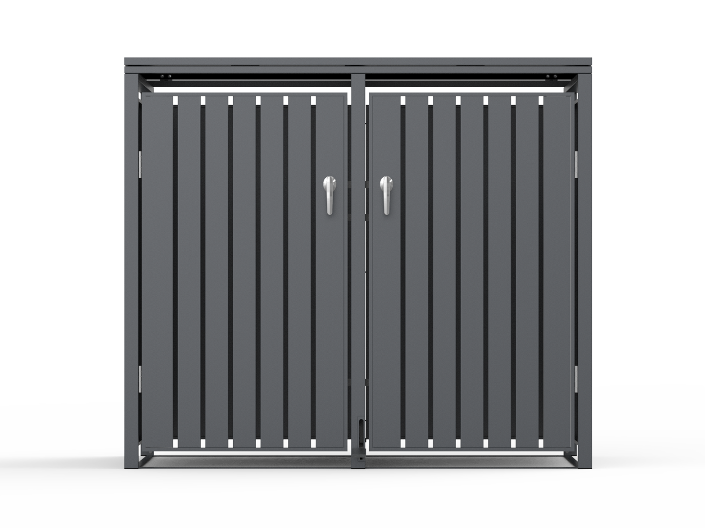 Anthracite Galvanized Steel Wheelie Bin Cover Pedal Opening | Double