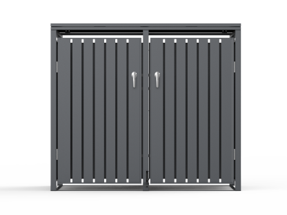 Anthracite Galvanized Steel Wheelie Bin Cover Pedal Opening | Double