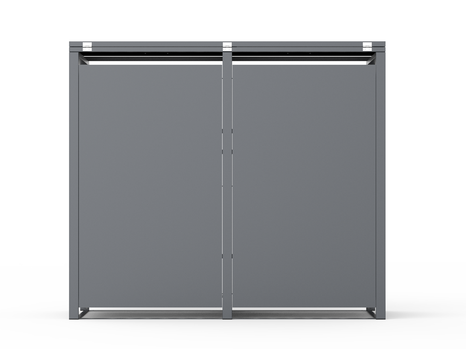 Anthracite Galvanized Steel Wheelie Bin Cover Pedal Opening | Double