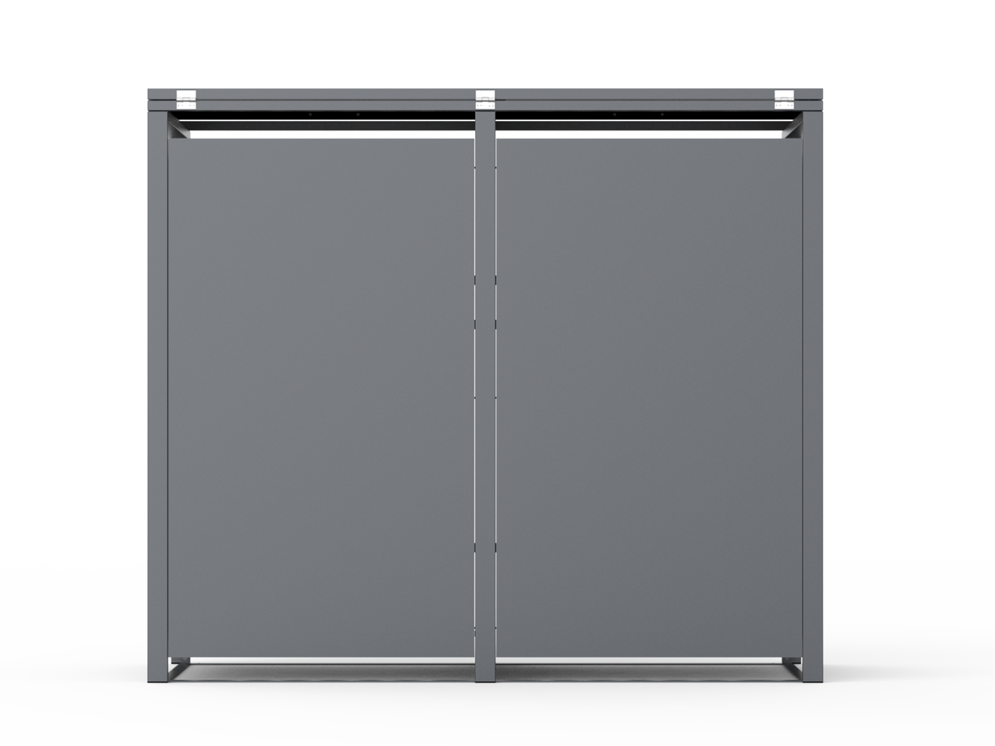 Anthracite Galvanized Steel Wheelie Bin Cover Pedal Opening | Double