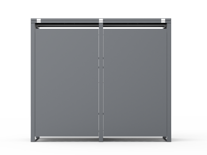 Anthracite Galvanized Steel Wheelie Bin Cover Pedal Opening | Double