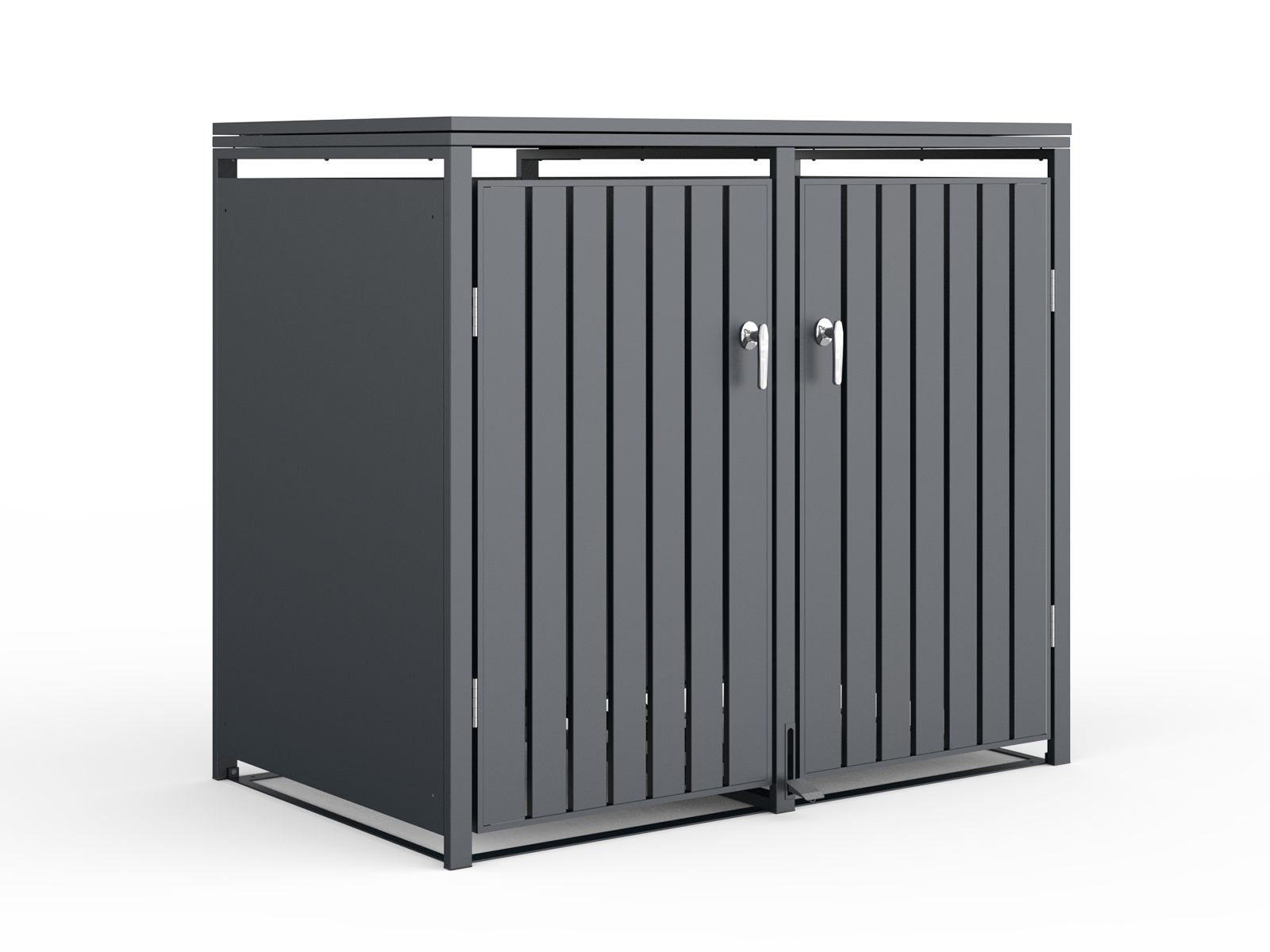 Anthracite Galvanized Steel Wheelie Bin Cover Pedal Opening | Double