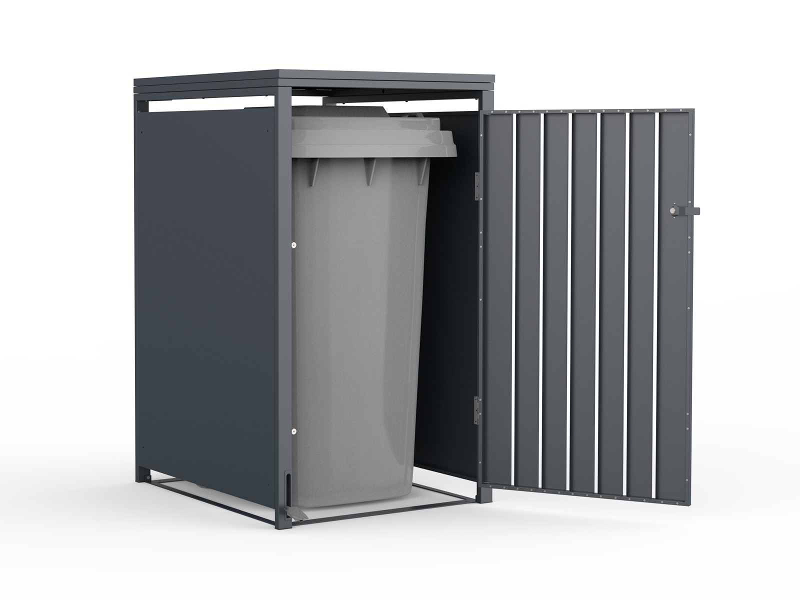 Anthracite Galvanized Steel Wheelie Bin Storage Pedal Opening | Single | November Offers-Garden Furniture Centre-MidRange,Top Opening,Anthracite,Accessories,Wheelie Bin Covers,Storage Accessories,Wheelie Bin Storage,single,pedal,Monthly Offers,Sale-{collection_title}