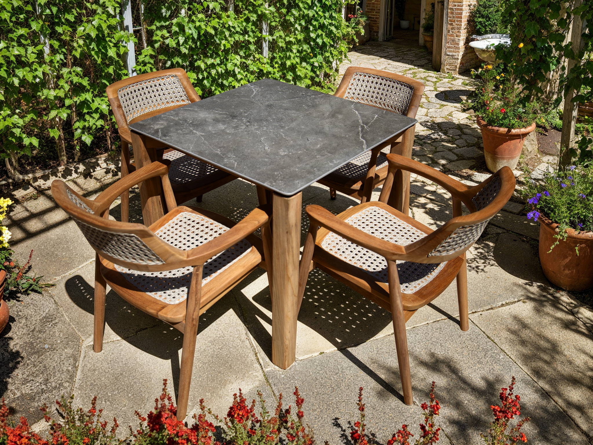 Pedro 4 Chair Dining Set Grey | Faro