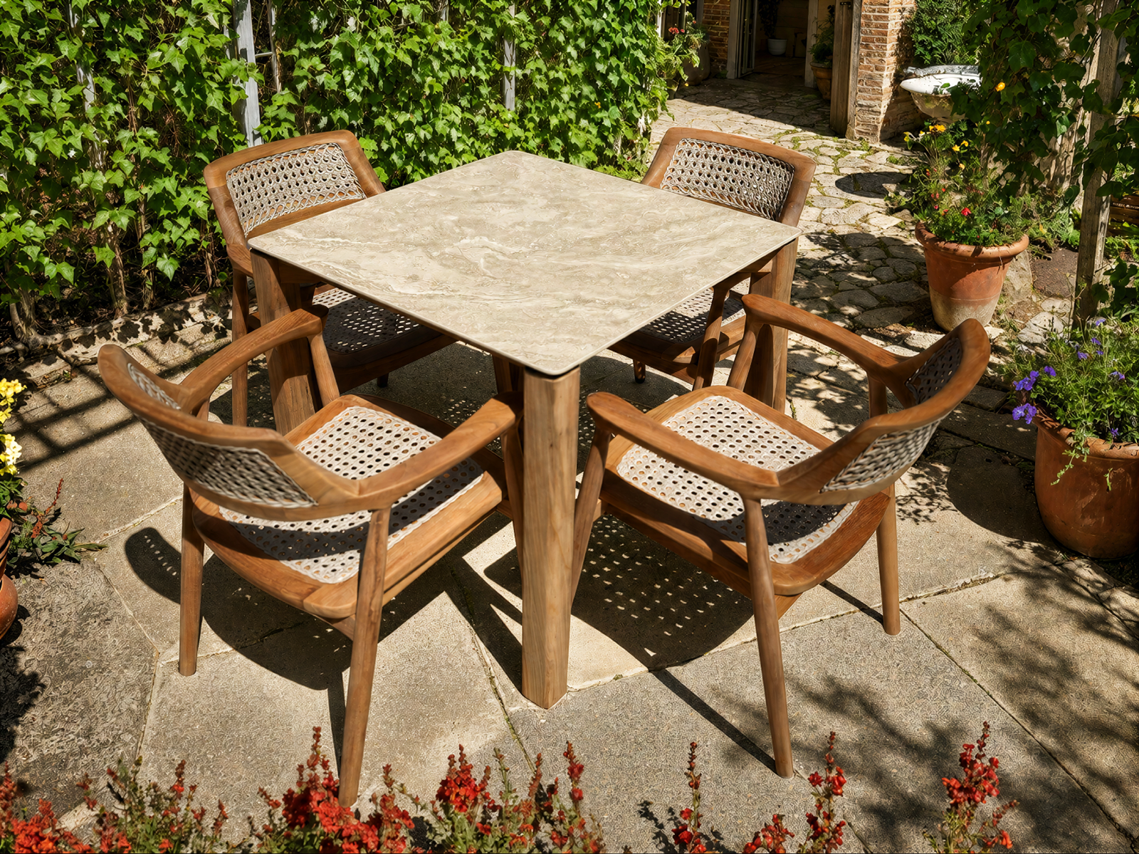 Pedro 4 Chair Dining Set