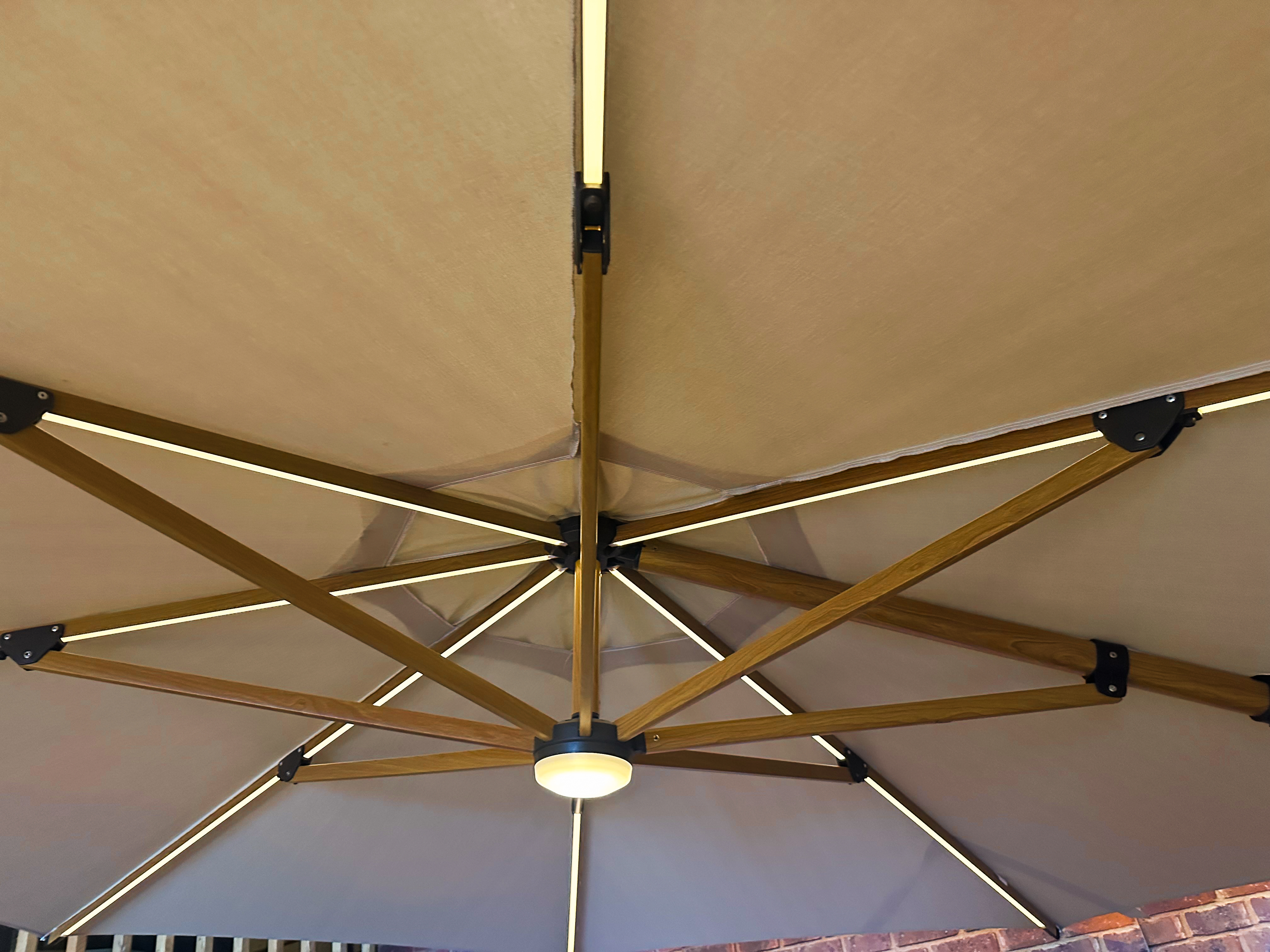 Pisa 3M Square Cantilever Parasol with LED Lights