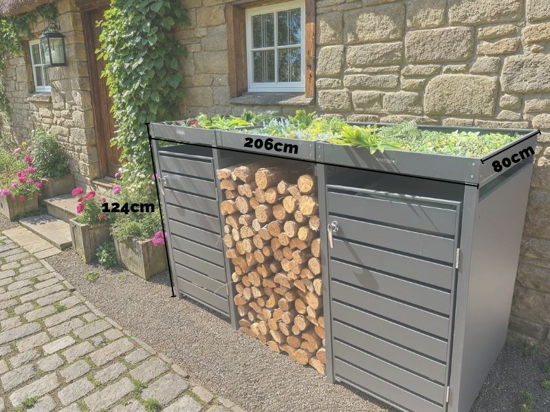 Single Anthracite Wheelie Bin Covers | Planter Log Store Connector-Garden Furniture Centre-Anthracite,Log Racks & Stores,Planter,Wheelie Bin Storage,48Hour Dispatch-{collection_title}