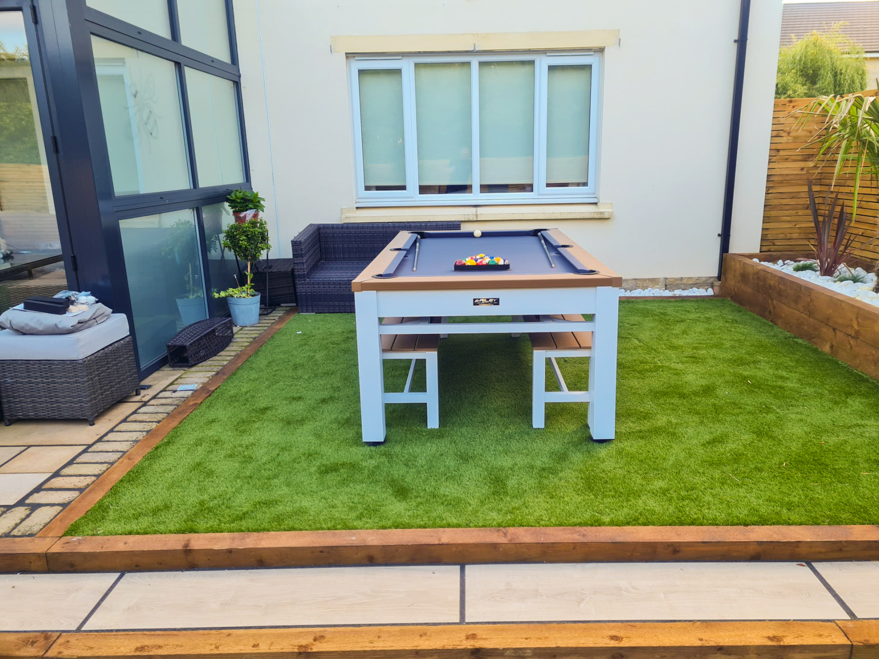 Outdoor Games Diner Table | Tan & White-Garden Furniture Centre-Games Tables,Accessories,HighRange,Tables,Outdoor Furniture,Outdoor Dining-{collection_title}