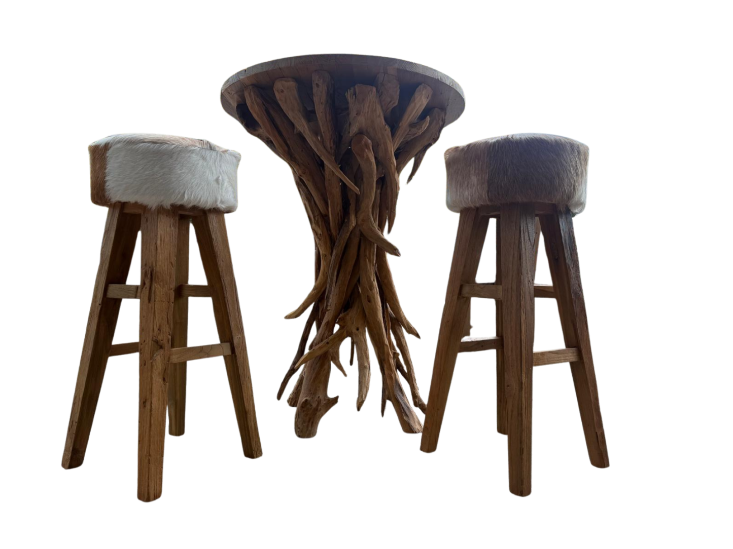 Baka Bar Set | Two Stools-Garden Furniture Centre-Root,Indoor Dining,MidInstock,instock,MidRange,Outdoor Furniture,Teak Garden Furniture,Reclaimed Furniture,Bars & Bar Sets-{collection_title}