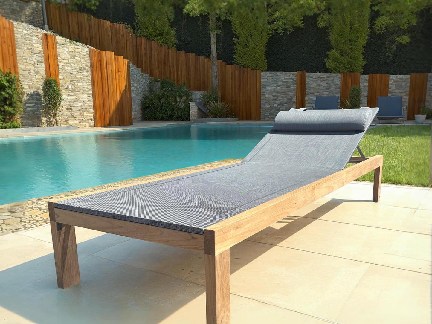 Sahara Teak Sun Lounger | FSC® Certified-Garden Furniture Centre-MidInstock,instock,MidRange,Featured Products,Loungers & Daybeds,Teak,Loungers,Teak Loungers,Teak Loungers Loungers-{collection_title}