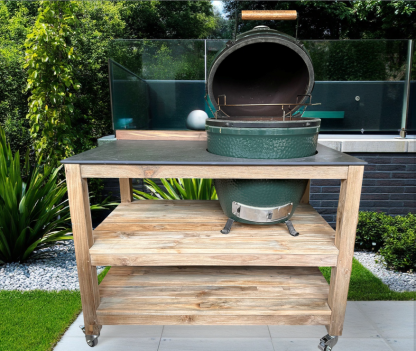 Bari Kitchen Big Green Egg Unit With Wheels | Bari | Pre-Order -Garden Furniture Centre-HighRange,Reclaimed Furniture,Bari,Modular Furniture,Outdoor Furniture,Teak Garden Furniture,Outdoor Kitchens,The Bari Outdoor Kitchen Range-{collection_title}