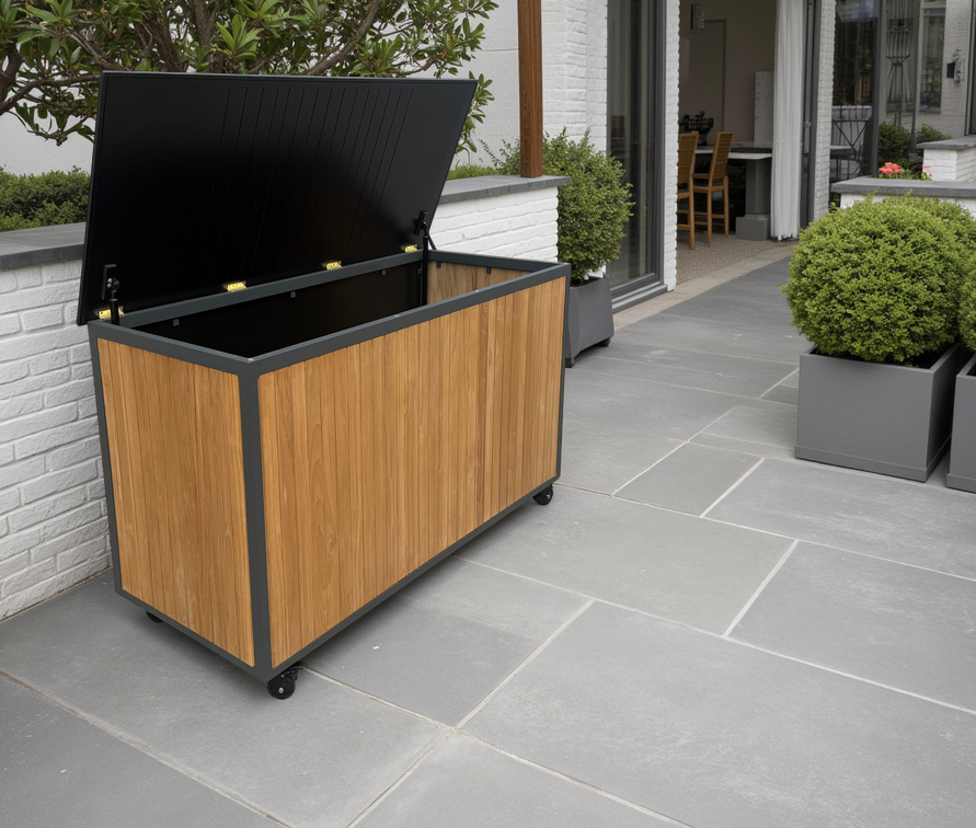 Mandalay Teak Cushion Box | FSC® -Garden Furniture Centre-HighRange,Outdoor Storage,Outdoor Cushions,Cushions,Scatter Cushion,Accessories-{collection_title}