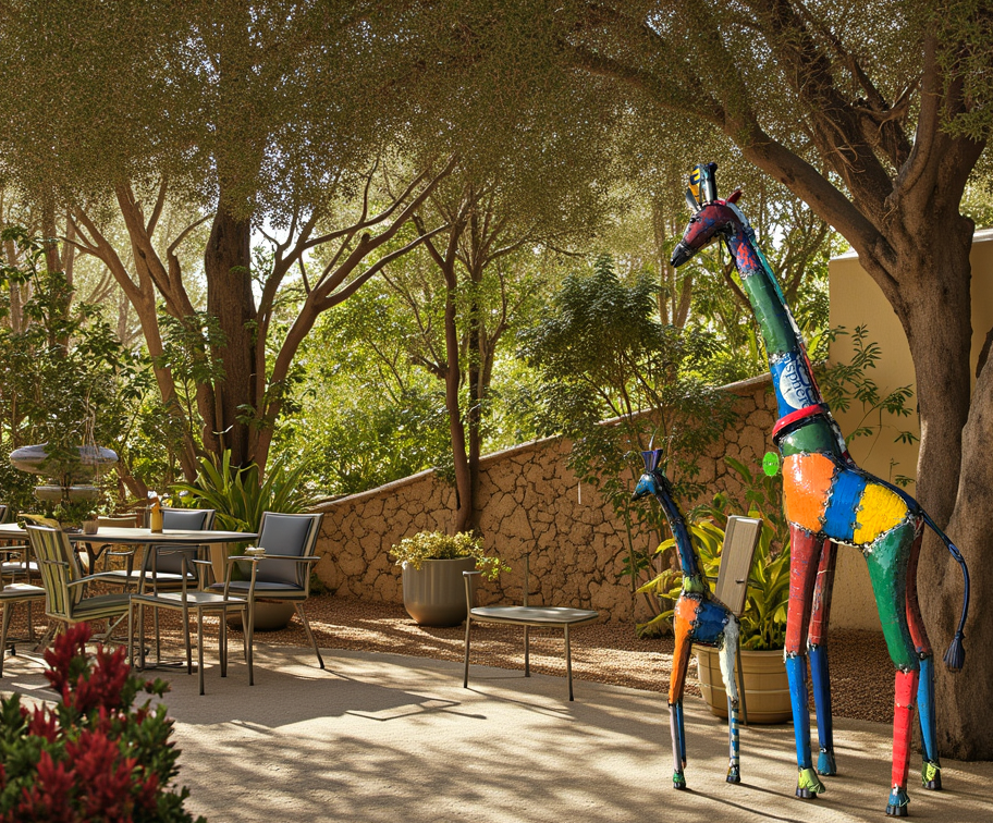 Giraffe Mother & Daughter Set -Garden Furniture Centre-Ornaments Accessories,Ornaments,Metal Garden Ornaments,Animal Garden Ornaments,Think Outside Range,Think Outside Range Ranges,Accessories-{collection_title}