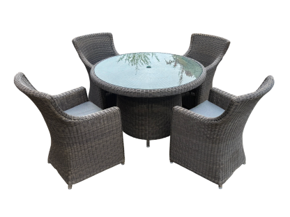 Seville 4 Chair Round Dining Set -Garden Furniture Centre-HighRange,Rattan,Outdoor Dining,Sale,Rattan Furniture,Outdoor Sale-{collection_title}