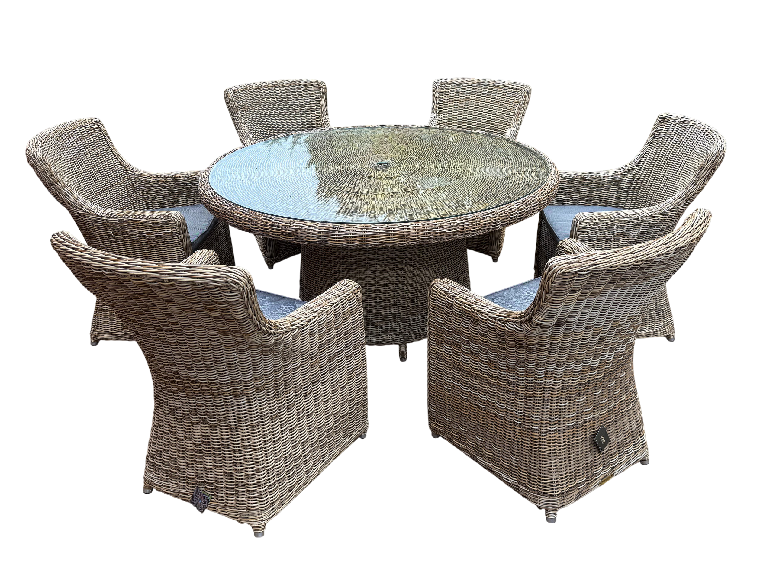 Seville 6 Chair Round Dining Set-Garden Furniture Centre-HighRange,Rattan,Outdoor Dining,Rattan Furniture,Outdoor Sale-{collection_title}
