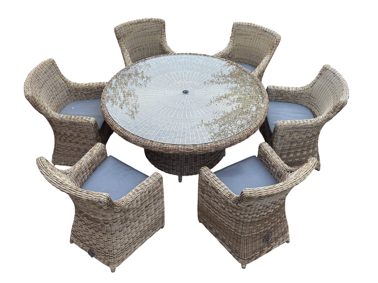 Seville 6 Chair Round Dining Set-Garden Furniture Centre-HighRange,Rattan,Outdoor Dining,Rattan Furniture,Outdoor Sale-{collection_title}