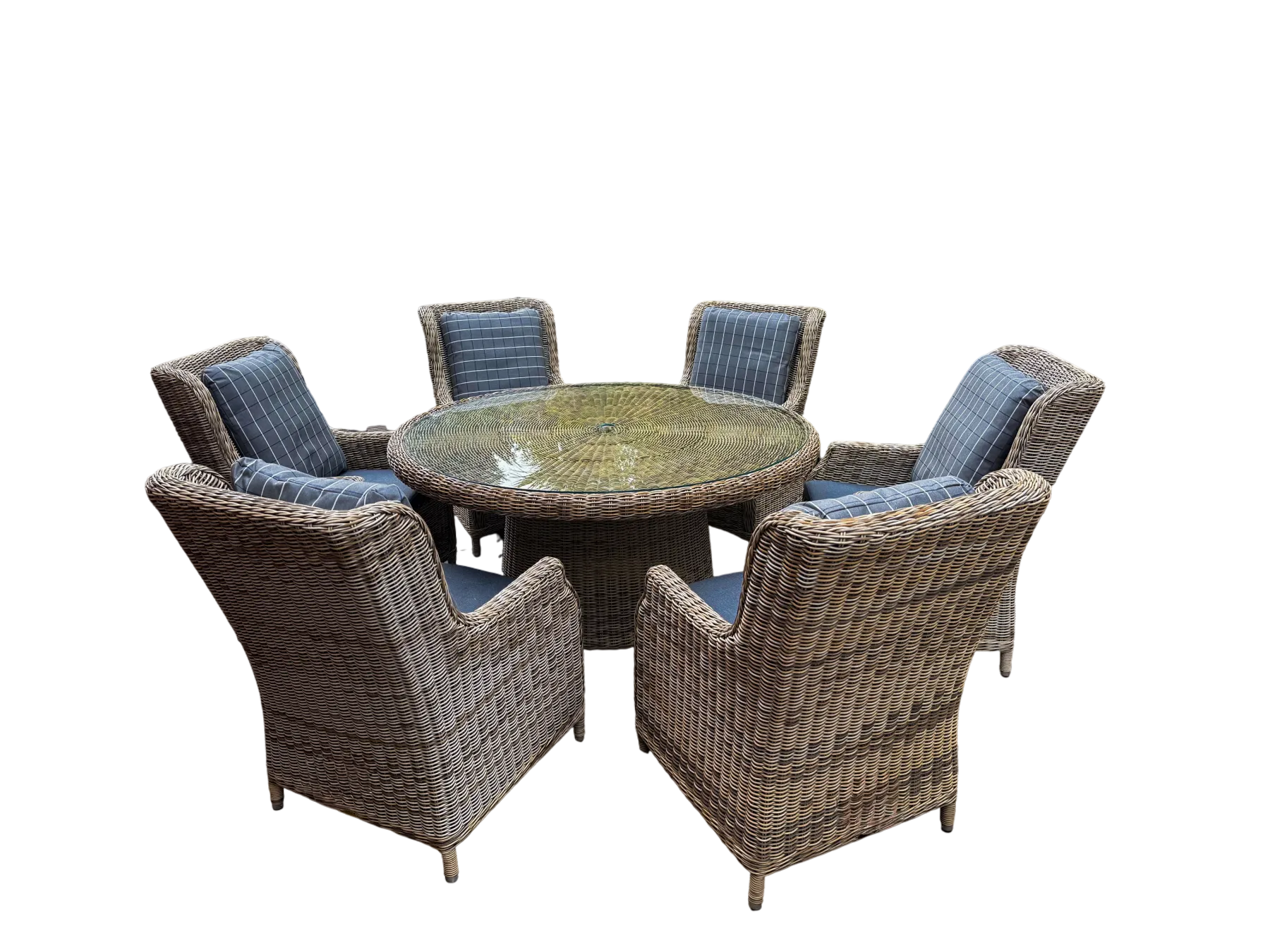 Valencia 6 Dining Armchair Round Set | Ex Display - perfect condition