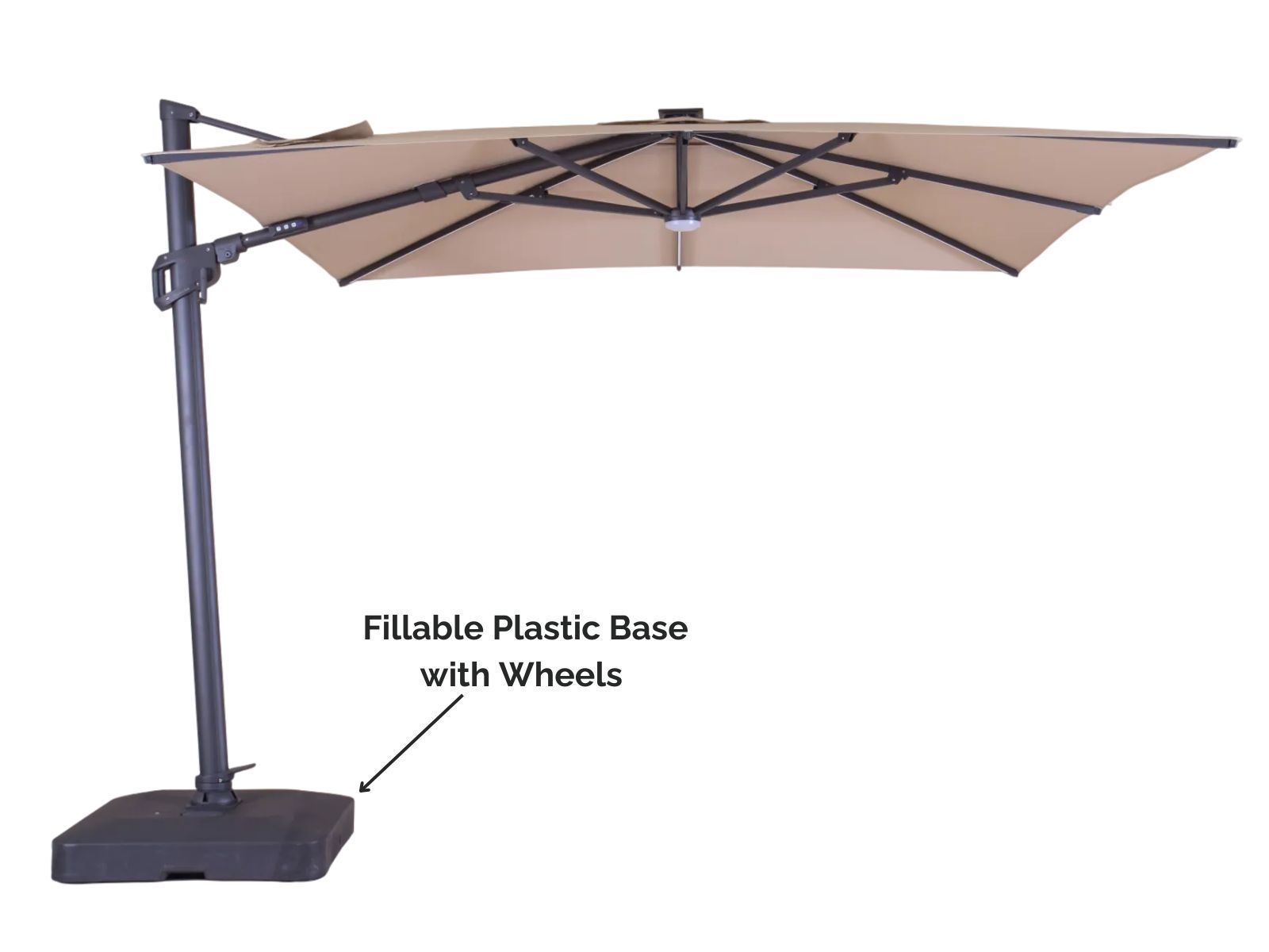 Sicily 3M Square Cantilever Parasol With LED Lights-Garden Furniture Centre-MidInstock,instock,MidRange,Cantilever Parasols,Cantilever Parasols Parasols,Parasols-{collection_title}