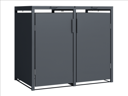 Anthracite Solid Panel Double Wheelie Bin Cover
