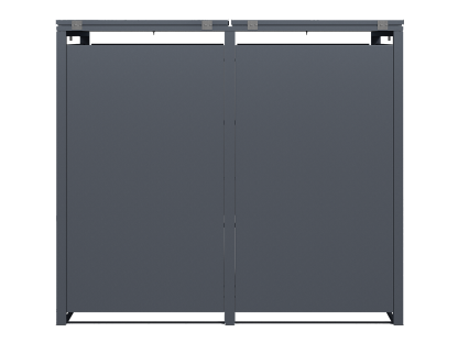 Anthracite Solid Panel Double Wheelie Bin Cover