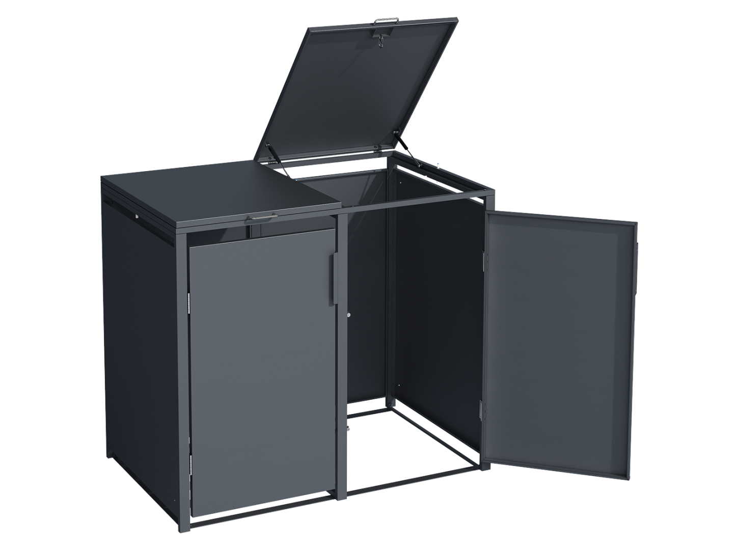 Anthracite Solid Panel Double Wheelie Bin Cover